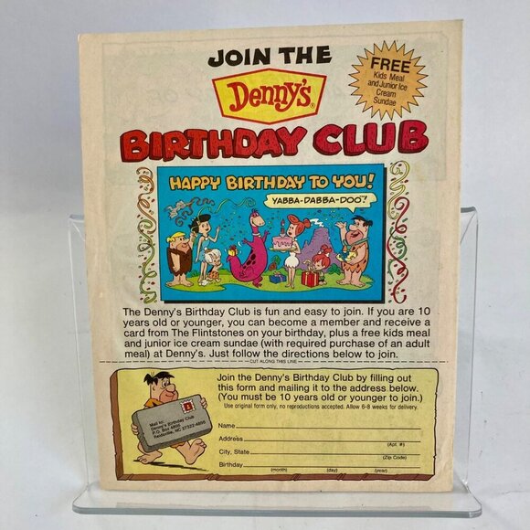Vintage Denny's Restaurant The Flintstones Fun Book Comic Puzzles Games - Picture 3 of 7
